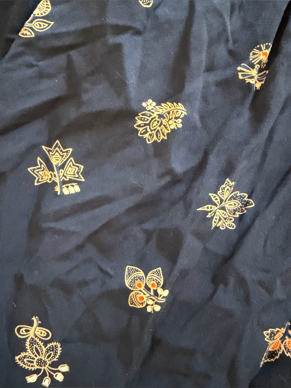 Madewell Navy Floral Tiered Midi Dress - Picture 4 of 4